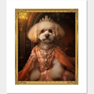 Graceful Apricot Bichon Frisé - Medieval Spanish Princess (Framed) Posters and Art